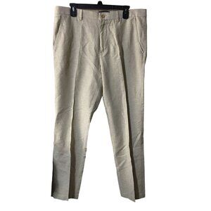 BANANA REPUBLIC PANTS MENS KENTFIELD LINEN BLEND STRAIGHT LEG TROUSER MENS 35X30